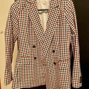 Free Assembly Slim Double-Breasted Jacket / Blazer in Plaid in Size Small